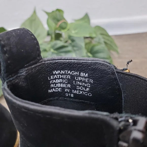 Steve Madden Ankle Boots Wantagh Booties Distressed Nubuck Suede Black Gold Boho - Picture 14 of 15